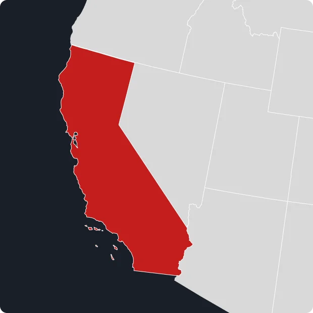 Map showing LCE Telecom service areas across California